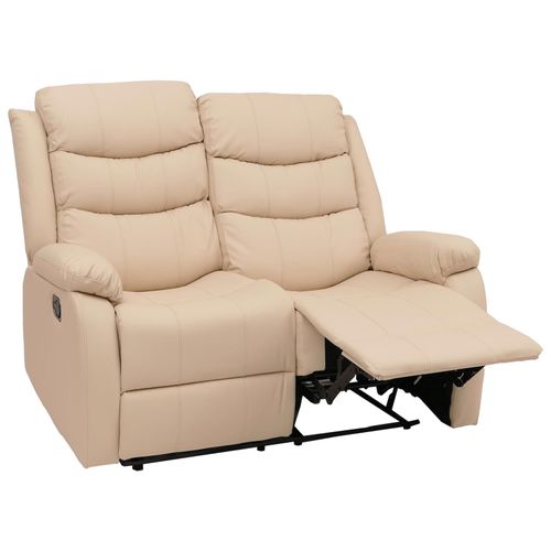 4057651839462 - 2er Kinosessel MCW-O62 Relaxsessel Fernsehsessel mit Armlehne Liegefunktion Kunstleder ~ creme