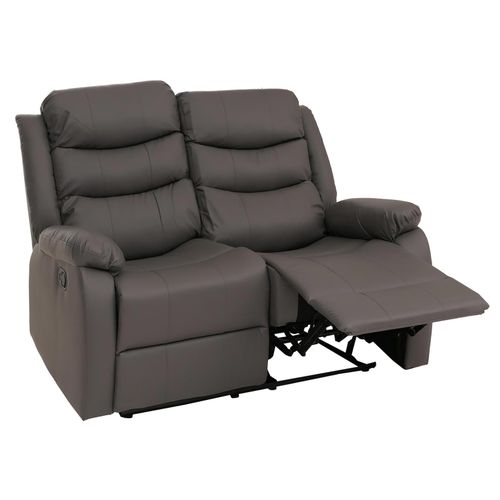 4057651839431 - 2er Kinosessel MCW-O62 Relaxsessel Fernsehsessel mit Armlehne Liegefunktion Kunstleder ~ grau