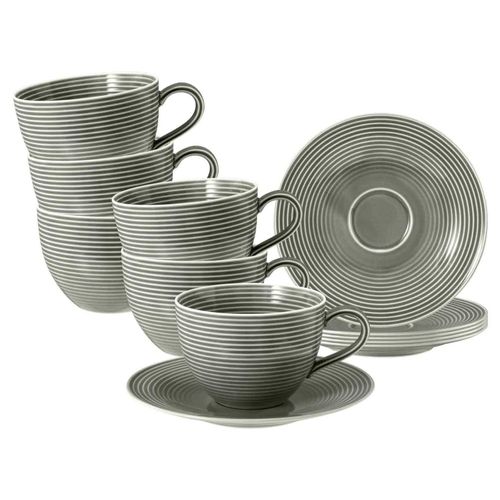 4262517044403 - Teetassen mit Untertassen Beat Color Glaze 140 ml 6er Set