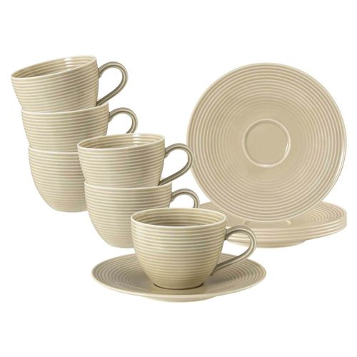 4262517044274 - Kaffeetassen mit Untertassen Beat Color Glaze 260 ml 6er Set