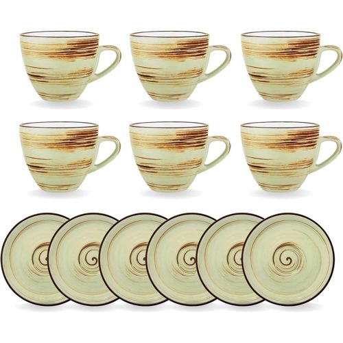 8682455436294 - Wilmax SPIRAL Tassen mit Untertassen 6er-Set 190 ml Porzellan Modern & Elegant 8682455436294 - Wilmax SPIRAL Tassen mit Untertassen 6er-Set 190 ml Porzellan Modern & Elegant