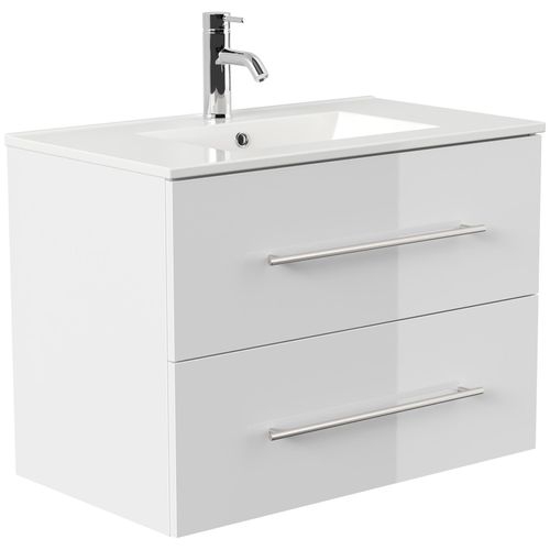 4251982676462 - POSSEIK Waschbecken mit Unterschrank HOMELINE 80 weiß glanz 810 x 460 x 610 cm