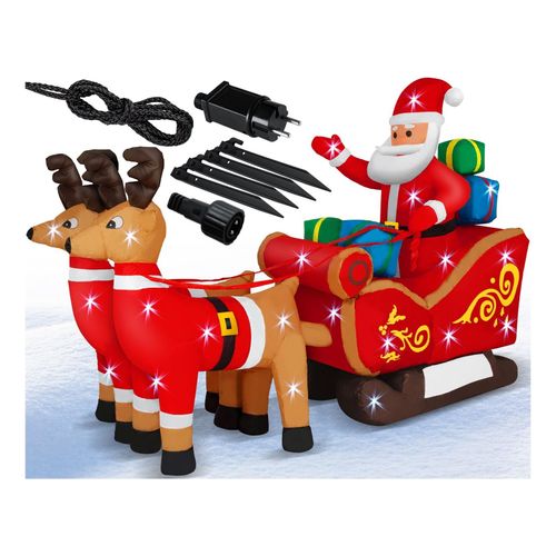 4260598879112 - KESSER® Aufblasbarer Weihnachtsmann mit Schlitten XXL Nikolaus Rentiere Weihnachten Santa Claus Deko LED Beleuchtet inkl Befestigungsmaterial Weihnachtsdekoration Weihnachtsdeko 4260598879112 - KESSER® Aufblasbarer Weihnachtsmann mit Schlitten XXL Nikolaus Rentiere Weihnachten Santa Claus Deko LED Beleuchtet inkl Befestigungsmaterial Weihnachtsdekoration Weihnachtsdeko