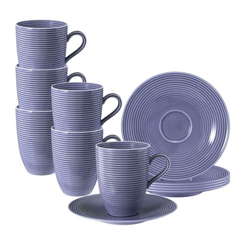 4262517044496 - Henkelbecher mit Untertassen Beat Color Glaze 350 ml 6er Set