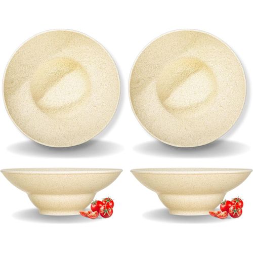 8682455435983 - Tiefes Sandstein-Teller-Set 225 cm 1100 ml 2er-Set beige – SANDSTONE Kollektion WILMAX