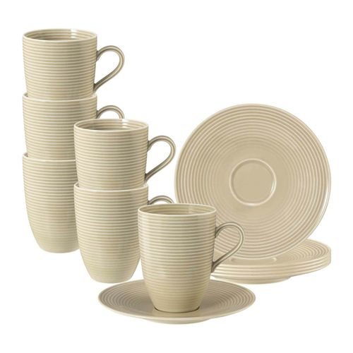 4262517044489 - Henkelbecher mit Untertassen Beat Color Glaze 350 ml 6er Set