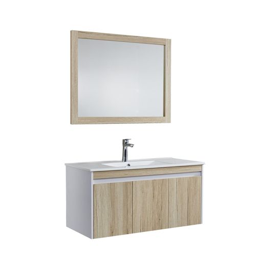 4255701930637 - Badmöbel Set Waschtisch Spiegel Hängeschrank