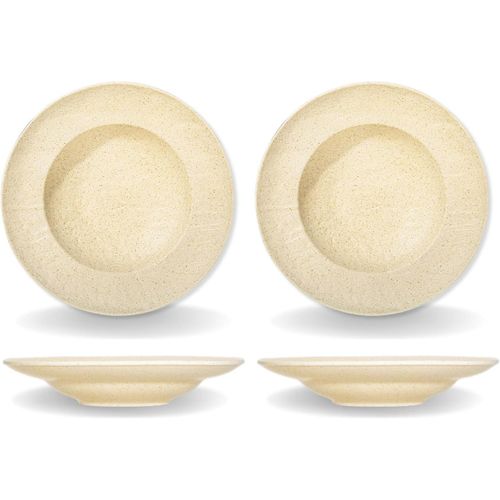 8682455436034 - Tiefes Sandstein-Teller-Set 255 cm 350 ml 2er-Set beige – SANDSTONE Kollektion WILMAX