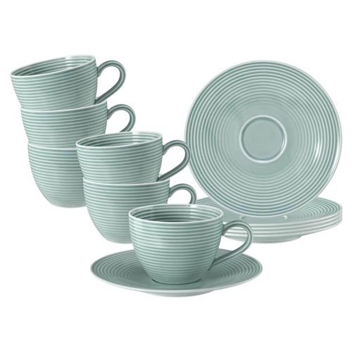 4262517044250 - Kaffeetassen mit Untertassen Beat Color Glaze 260 ml 6er Set