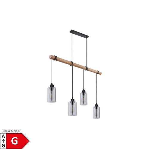 9007371500161 - - Pendelleuchte Holz Esszimmerlampe Hängeleuchte Holzpendellampe Hängelampe Esstisch Glas rauch 4x E27 LxH 98x130 cm Wohnzimmer 9007371500161 - - Pendelleuchte Holz Esszimmerlampe Hängeleuchte Holzpendellampe Hängelampe Esstisch Glas rauch 4x E27 LxH 98x130 cm Wohnzimmer