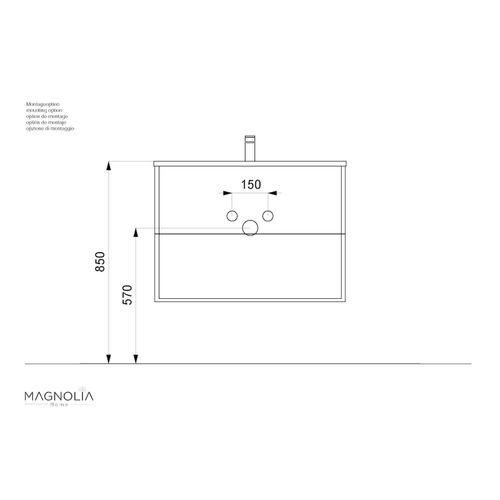 4251982676479 - POSSEIK Waschbecken mit Unterschrank HOMELINE 80 grafit 810 x 460 x 610 cm