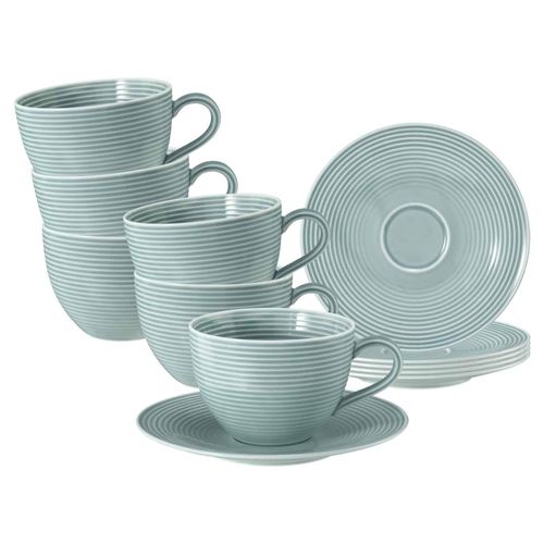 4262517044328 - Milchkaffeetassen mit Untertassen Beat Color Glaze 350 ml 6er Set