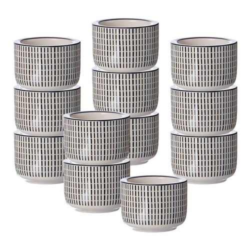 4053532069508 - Teelichthalter Takeo Stripes ø 6 cm 12er Set