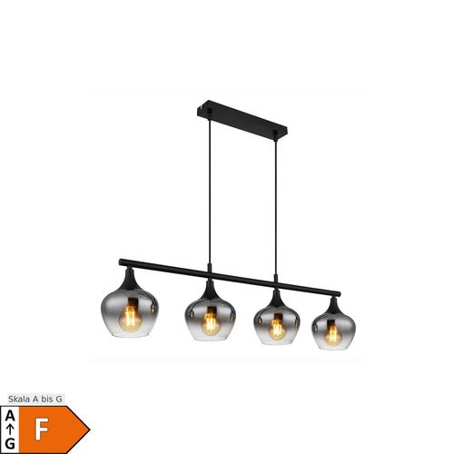 9007371527977 - Lighting - Esszimmerlampe Hängeleuchte Pendelleuchte schwarz-matt Rauchglas 4-Flammig E27 9007371527977 - Lighting - Esszimmerlampe Hängeleuchte Pendelleuchte schwarz-matt Rauchglas 4-Flammig E27