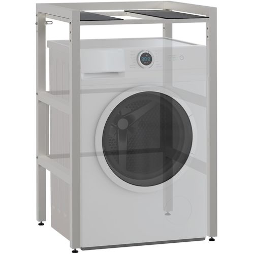 4255716350031 - Waschmaschinenregal Gannet Waschturm mit Platz für zwei Haushaltsgeräte Wäschetrocknerständer aus Metall I Waschmaschinenüberbau 4255716350031 - Waschmaschinenregal Gannet Waschturm mit Platz für zwei Haushaltsgeräte Wäschetrocknerständer aus Metall I Waschmaschinenüberbau