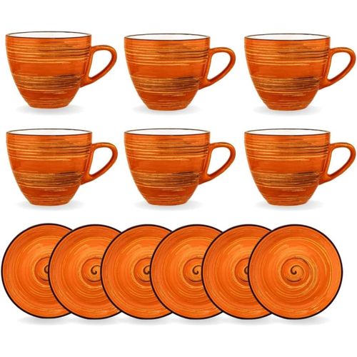 8682455436461 - Modernes Wilmax SPIRAL Tassen-Set mit Untertassen 6er-Set 300 ml