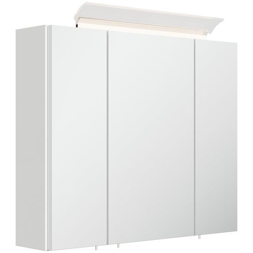 4251982674277 - Spiegelschrank 75cm inkl Design LED-Lampe und Glasböden weiss hochglanz