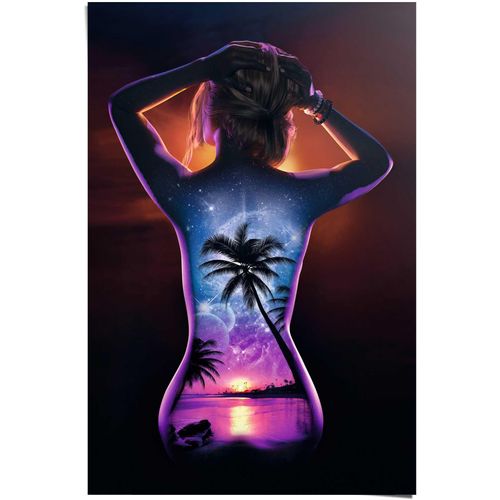 8714597558524 - Poster REINDERS Frauenrücken Hawaii Dream lila (farbe bild(er) lila) B61cm H915cm Papier Bilder