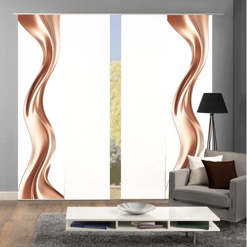 4056751516556 - Schiebegardine HOME WOHNIDEEN OAKLEY Gr 1 rosa B60cm H245cm Polyester Gardinen SCHIEBEVORHANGSETSEIDENOPTIKDIGIDRUCK