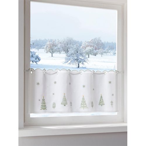 4056751542067 - Querbehang HEINE HOME grün (weiß grün) B120cm H45cm Polyester Gardinen 4056751542067 - Querbehang HEINE HOME grün (weiß grün) B120cm H45cm Polyester Gardinen