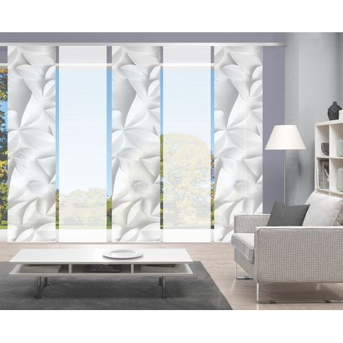 4056751516099 - Schiebegardine VISION FLYNN Gr 1 grau B60cm H260cm Polyester Gardinen SETSCHIEBEVORHANGBAMBUSDIGITALDRUCK