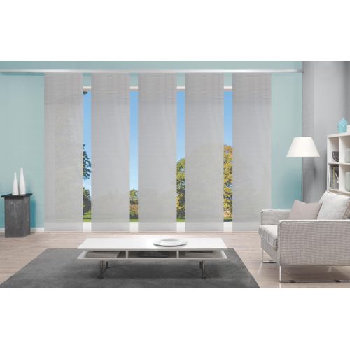4056751298544 - Schiebegardine VISION S 5ER SET ROM Gr 1 grau B60cm H260cm Polyester Gardinen HxB 260x60 Schiebevorhang 5er Set Uni