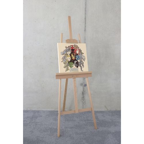 4055065032424 - Leinwandbild KOMAR Avengers Strike Back - Größe 40 x 40 cm bunt (farbe rahmen braun farbe bild(er) bunt) B40cm H40cm T2cm Papier Holz Bilder Keilrahmenbild mit Echtholzrahmen Kinderzimmer
