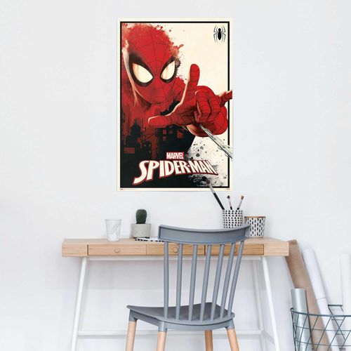 8714597661972 - Poster REINDERS Marvel Spiderman - thwip rot (farbe bild(er) rot) B61cm H915cm T01cm Holzwerkstoff Bilder