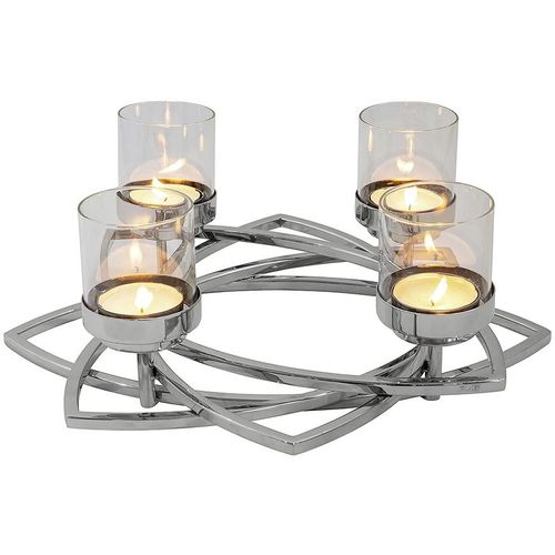 4042911430701 - Adventsleuchter FINK ZAPPORA Weihnachtsdeko Kerzenhalter Gr H 1550 cm silberfarben Windlichter Laternen vielseitige Deko-Möglichkeiten durch abnehmbare Kerzentüllen 4042911430701 - Adventsleuchter FINK ZAPPORA Weihnachtsdeko Kerzenhalter Gr H 1550 cm silberfarben Windlichter Laternen vielseitige Deko-Möglichkeiten durch abnehmbare Kerzentüllen