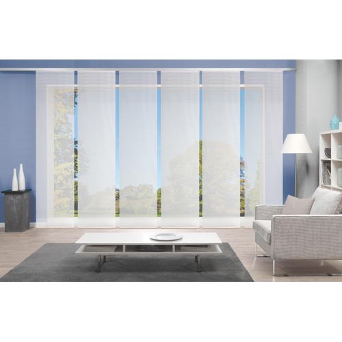 4056751298551 - Schiebegardine VISION S 6ER SET ROM Gr 1 weiß B60cm H260cm Polyester Gardinen HxB 260x60 Schiebevorhang 6er Set Uni