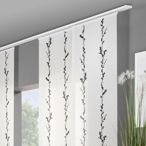 4015161036795 - Schiebegardine Alexa Gr 1 schwarz-weiß (weiß schwarz) B60cm H245cm Polyester Gardinen HxB 245x60 mit Aufhängung in weiß 4015161036795 - Schiebegardine Alexa Gr 1 schwarz-weiß (weiß schwarz) B60cm H245cm Polyester Gardinen HxB 245x60 mit Aufhängung in weiß