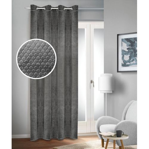 4005241864509 - Gardine Cara Gr 1 grau B135cm H245cm Polyester Gardinen Fertigschal