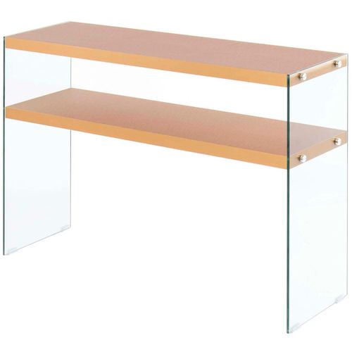 4063074092971 - Konsolentisch KAYOOM Elementary eckige Form viel Ablagefläche gold (gold klar gold) B110cm H75cm T32cm MDF gehärtetes Glas Tische Ablageflächen gehärtetes Glas pflegeleicht unifarbenes Design