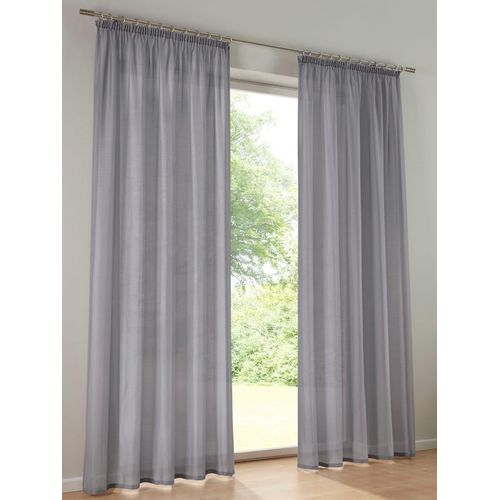 6930325740562 - Gardine HEINE HOME Gardinen Gr 245 cm Multifunktionsband 140 cm grau (silbergrau) Halbtransparente Gardinen