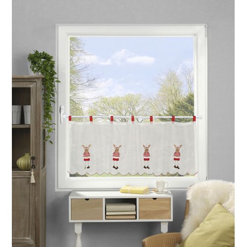 4011714772103 - Scheibengardine HOME WOHNIDEEN RUDOLF Gr 1 rot B120cm H45cm Voile Polyester Gardinen HxB 45x120 4011714772103 - Scheibengardine HOME WOHNIDEEN RUDOLF Gr 1 rot B120cm H45cm Voile Polyester Gardinen HxB 45x120