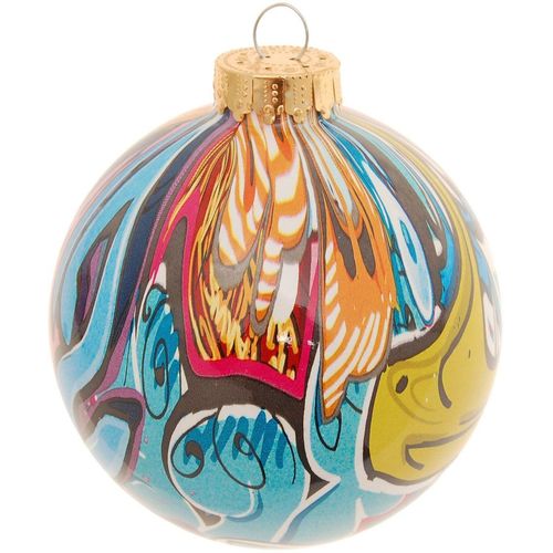 0024762212884 - Weihnachtsbaumkugel KREBS GLAS LAUSCHA Spezial-Glaskugel Street Art Ø ca 8 cm bunt (multicolor) Ø8cm Glas Weihnachtsbaumkugeln Weihnachtsbaumkugeln Weihnachtsdeko Christbaumschmuck Christbaumkugeln aus Glas