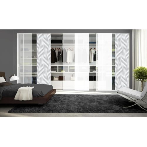 4056751261449 - Schiebegardine HOME WOHNIDEEN WAVES Gr 1 grau B60cm H245cm Polyester Gardinen HxB 245x60 inkl Befestigungszubehör