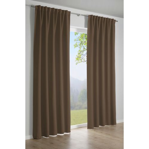 4003018361275 - Gardine Schal mit Gardinenband Dimout Gardinen Gr 245 cm verdeckte Schlaufen 140 cm grau (taupe) Verdeckte Schlaufen Gardine Stoff Dimout