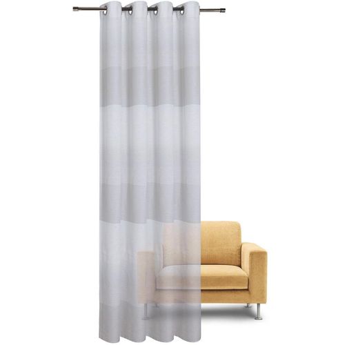 4007863640738 - Vorhang Kelly Gr 1 grau B140cm H235cm Wirkware Baumwolle Polyester Gardinen HxB 235x140 Moderner Ösenschal gestreift