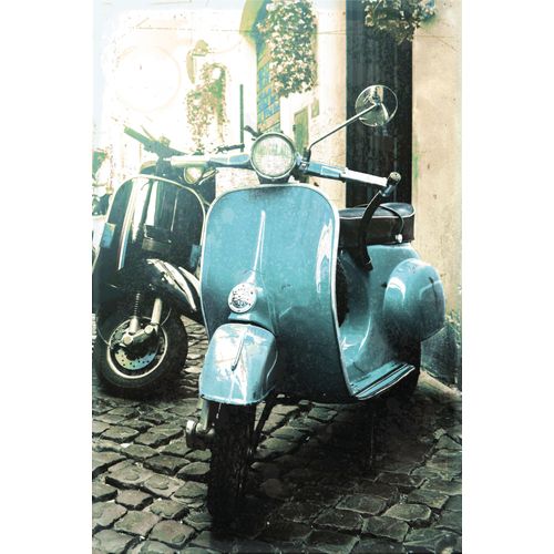 4049009865469 - Metallbild QUEENCE Vespa Bilder Gr B H 45 cm x 30 cm Metallbild Motorräder & Roller Hochformat 1 St blau Metallbilder
