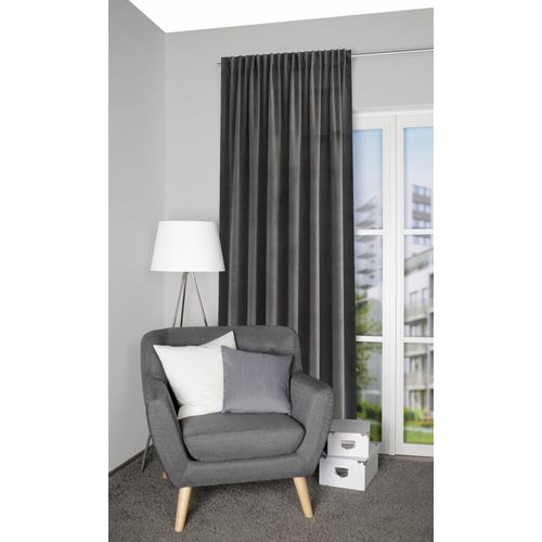 4056751486507 - Vorhang HEINE HOME grau (anthrazit) Gardinen 245cm Multifunktionsband Multifunktionsband 135cm Polyester B135cm H245cm