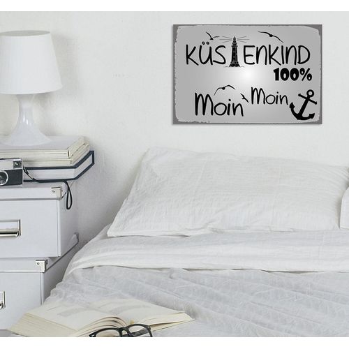 4067437340372 - Metallbild QUEENCE 100% Küstenkind Bilder Gr B H 30 cm x 45 cm Metallbild Hochformat 1 St schwarz Metallbilder Stahlschilder 4067437340372 - Metallbild QUEENCE 100% Küstenkind Bilder Gr B H 30 cm x 45 cm Metallbild Hochformat 1 St schwarz Metallbilder Stahlschilder