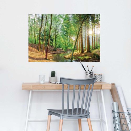 8714597646917 - Poster REINDERS Wald in der Sonne grün (farbe bild(er) grün) B915cm H61cm T01cm Holzwerkstoff Bilder