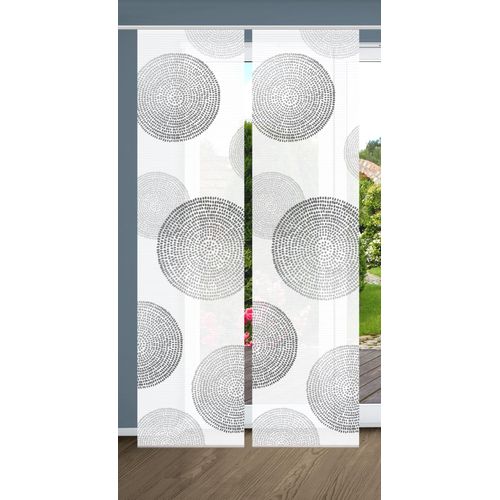 4056751527118 - Schiebegardine HOME IN GREEN GINNY Gr 1 grau B60cm H245cm Polyester Gardinen SET DIGITALDRUCKBAMBUSOPTIK RECYCELT