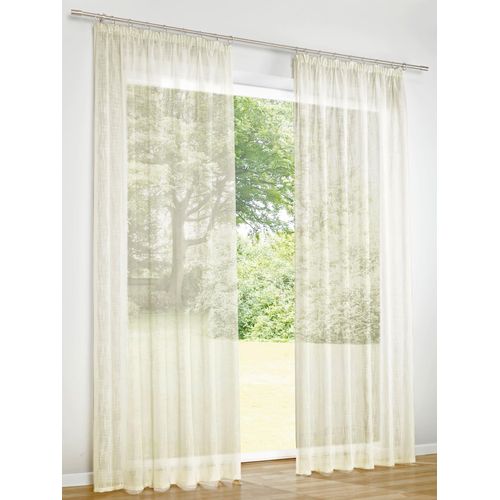 6930325705882 - Gardine HEINE HOME Gr 1 weiß (sanftes weiß) Gardinen 145cm Universalzugband Universalzugband 140cm Polyester B140cm H145cm