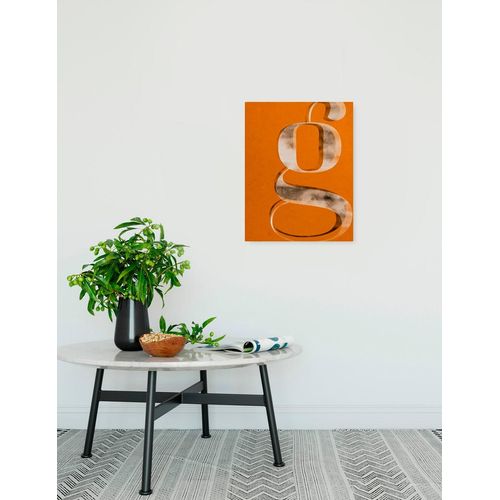 4055065030581 - Leinwandbild KOMAR Typo G wie Gustav - Größe 30 x 40 cm orange (farbe bild(er) orange goldfarben) B30cm Papier Holz Bilder Keilrahmenbild mi Echtholzrahmen