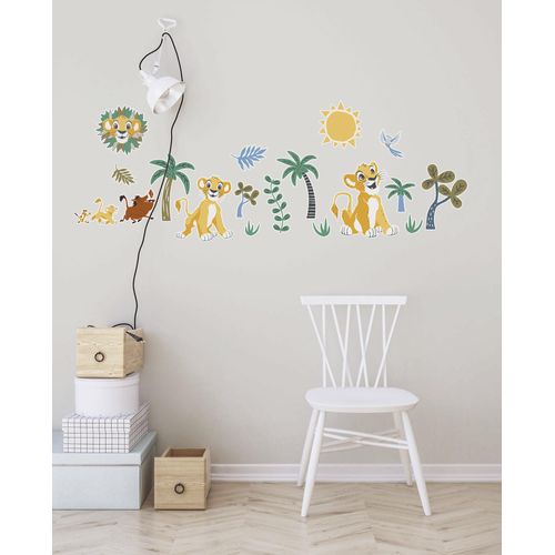 4036834345051 - Wandtattoo KOMAR Lion King Faraway Oasis - Größe 50 x 70 cm bunt Blumen & Gärten Disney Wald Folie Wandtattoos selbstklebend Wandsticker Kinderzimmer
