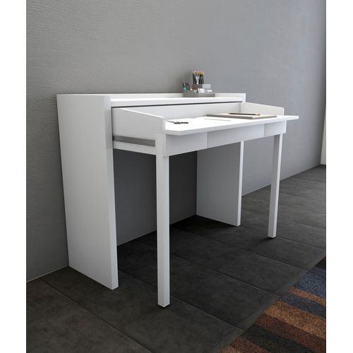 4744448011681 - Konsolentisch Jens weiß B110cm H87cm T36cm Tische mit Schreibtisch Funktion im extravaganten Design FSC-zertifiziert