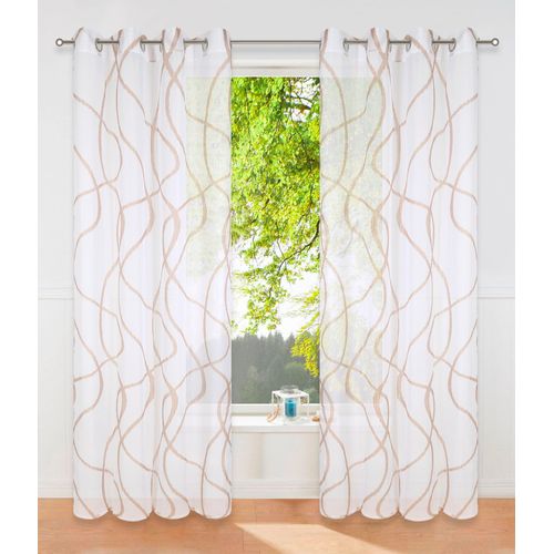 6941446631516 - Gardine MY HOME Bene Gr 3 grau (taupe) B140cm H225cm Polyester Polyester Gardinen Transparent gemustert glatt verschiedene Größen 6941446631516 - Gardine MY HOME Bene Gr 3 grau (taupe) B140cm H225cm Polyester Polyester Gardinen Transparent gemustert glatt verschiedene Größen
