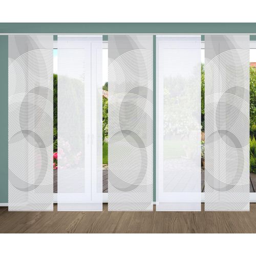 4056751515320 - Schiebegardine HOME IN GREEN AFONSO Gr 1 grau B60cm H245cm Polyester Gardinen SET DIGITALDRUCKBAMBUSOPTIK RECYCELT